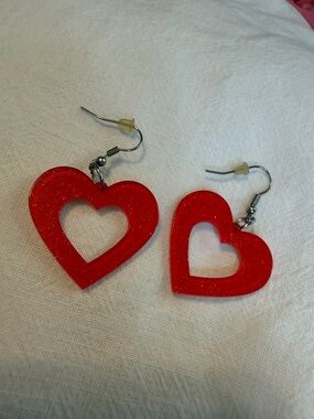 Erstwilder Red Heart Cutout Dangle Earrings - Women Jewelry